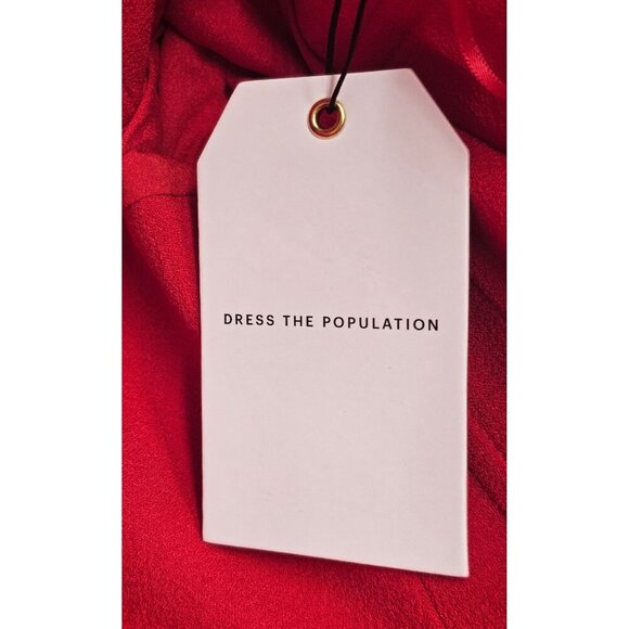 NWT Women's - Dress The Population Bailey Red Off The Shoulder Dress, Size XXL - Picture 8 of 12